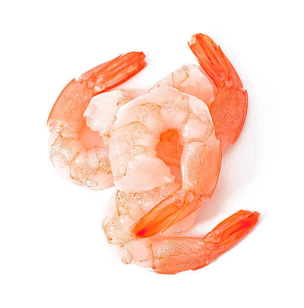 istock tail of shrimp on the white 463349323