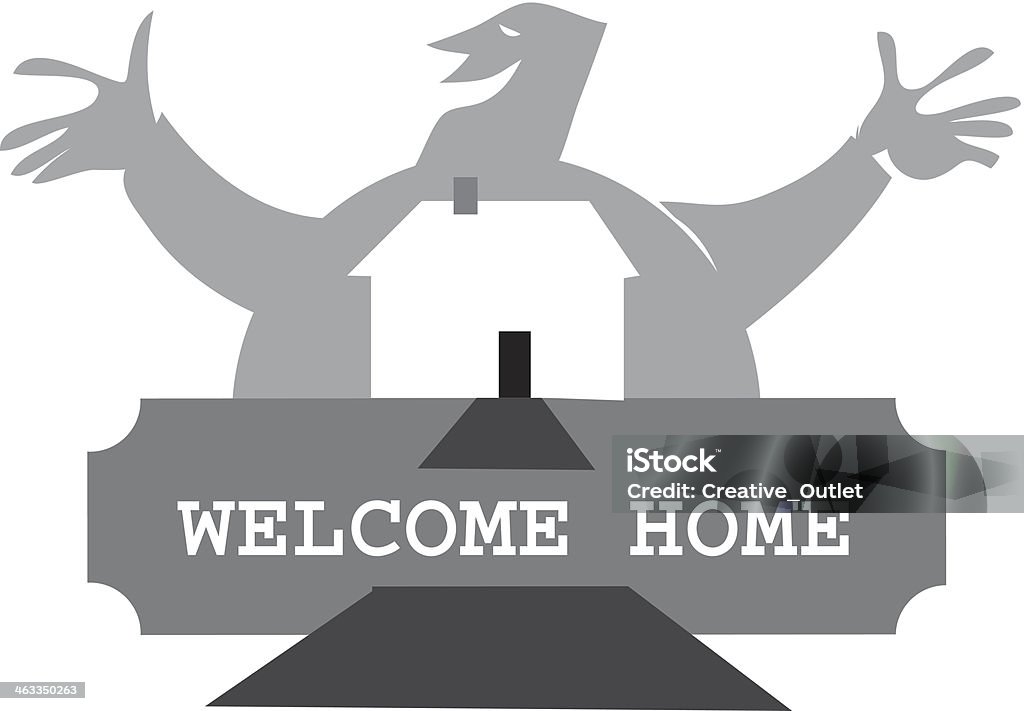 Welcome Home House Sign Clip Art stock vector