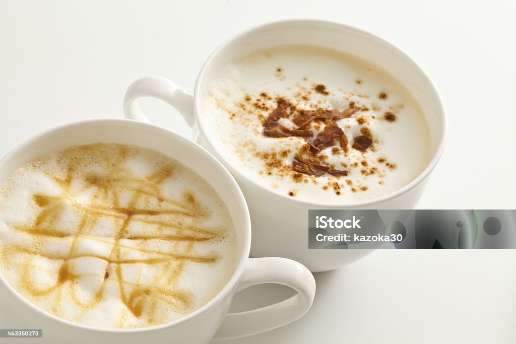 Coffee, latte The shot in white back the home-made latte Brown Stock Photo