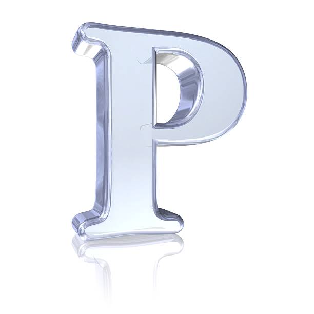 ice lettera p - letter p alphabet three dimensional shape blue foto e immagini stock