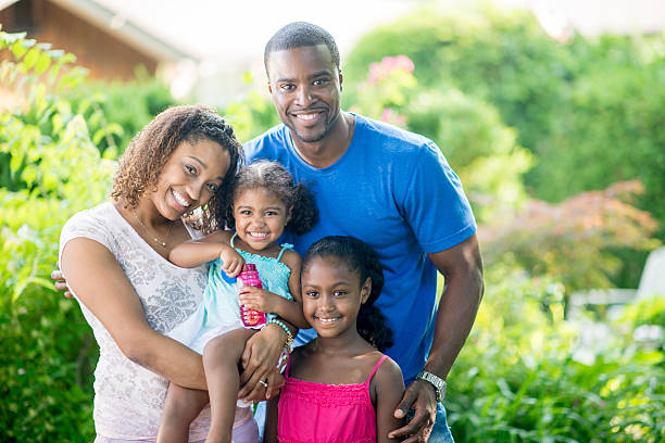 istock Family backyard portrait 463351397