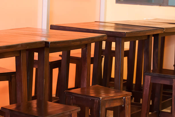 istock old wood table and chair 463354737