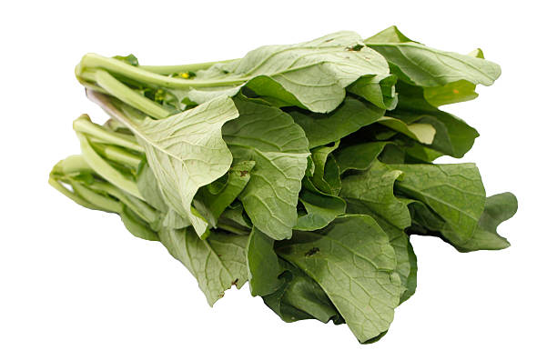 istock Mustard greens vegetable isolated on white 463357363