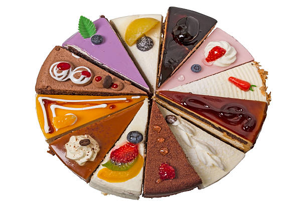 istock Twelve different pieces of cake Isolated 463357583