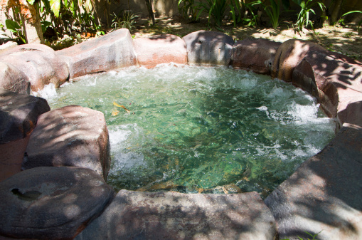 Bath with hot spring hot tob
