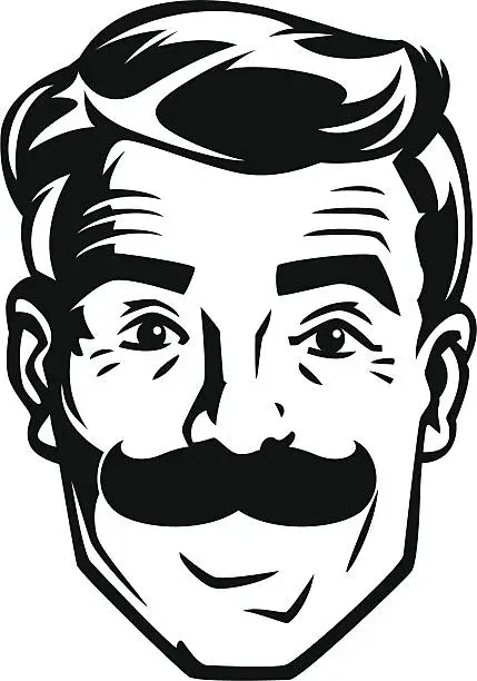 Vector illustration of mustache man