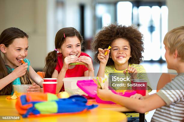 School Dinners Stock Photo - Download Image Now - Child, Eating, School Building