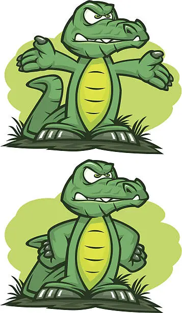 Vector illustration of Grumpy Gator