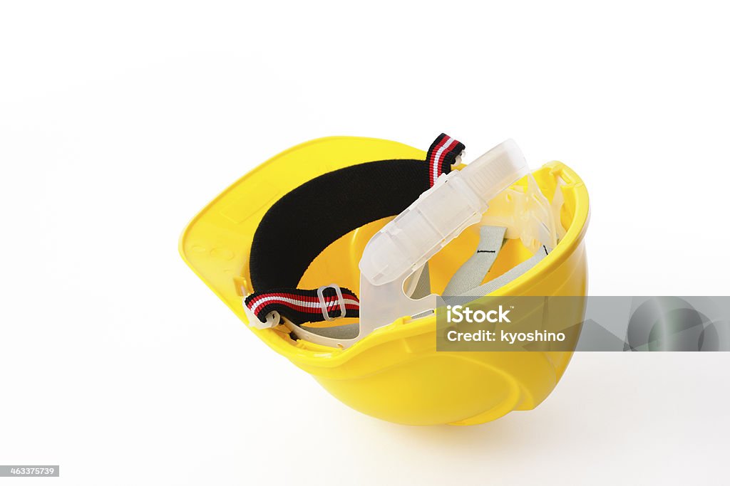黄色工事用ヘルメット - カットアウトのロイヤリティフリーストックフォト