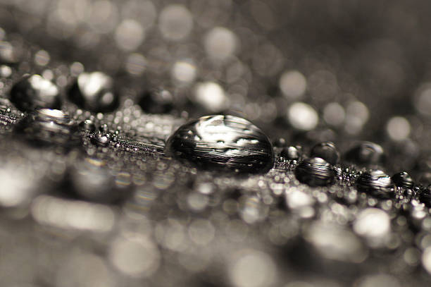 istock Macro of water drops on metal silver 463377707