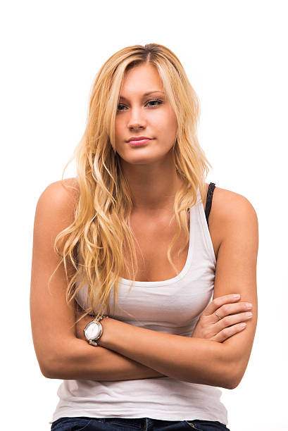 istock Pretty girl posing on white background. 463378683