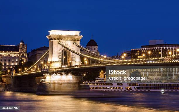 Cityscape Of Budapest Hungary With Danube At Night Stock Photo - Download Image Now