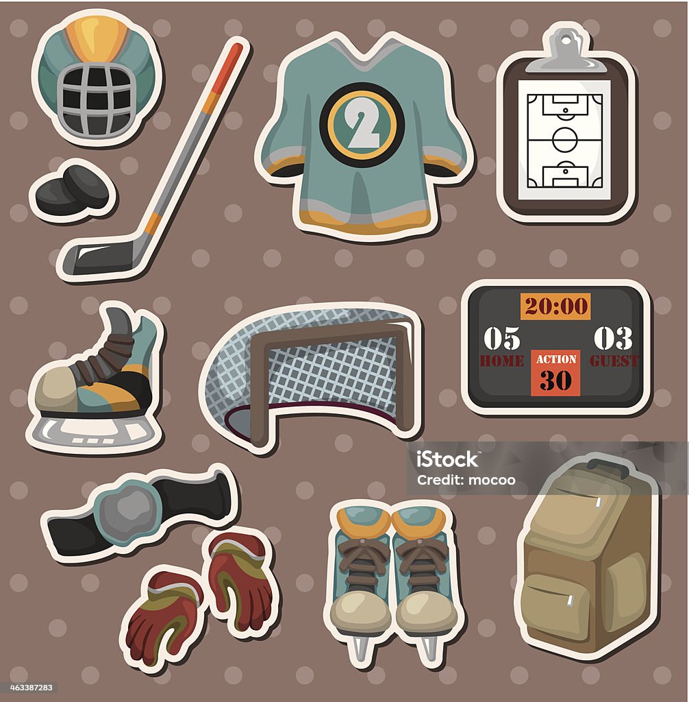 Ice Hockey stickers Ice Hockey stickers - vector illustration Activity stock vector