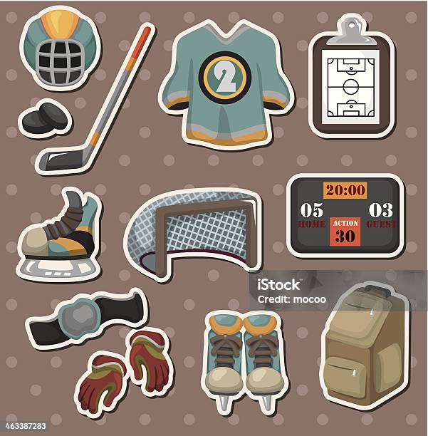 Ice Hockey Stickers Stock Illustration - Download Image Now - Activity, Athlete, Cartoon