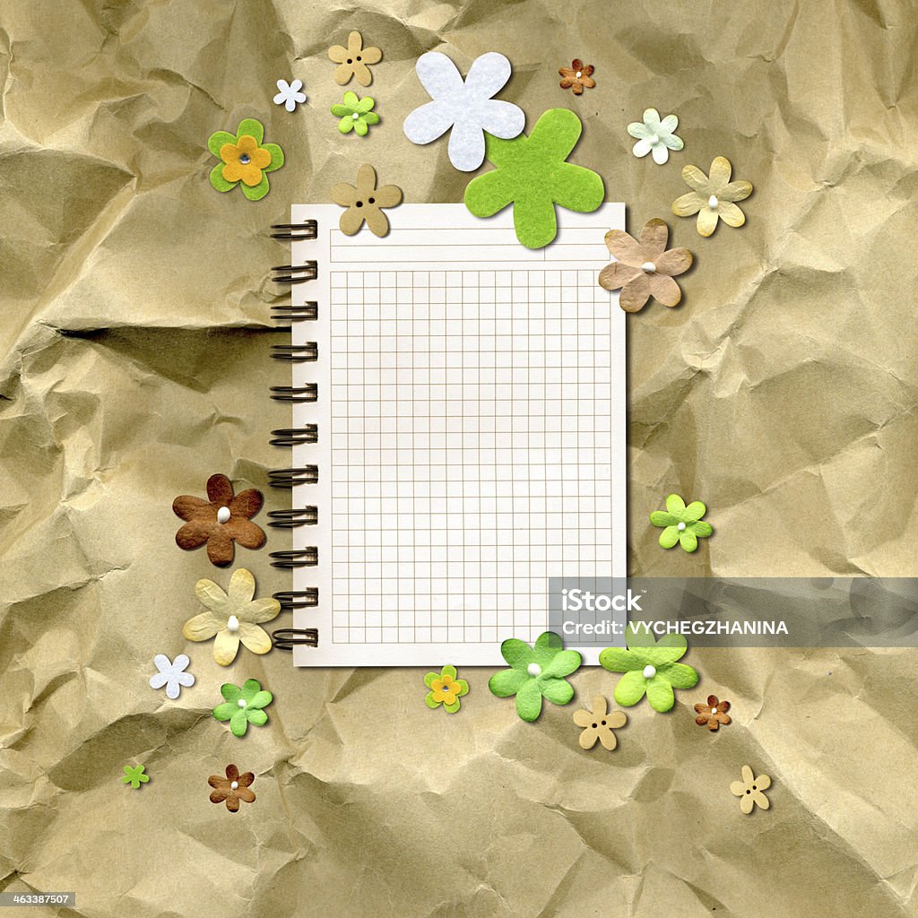 Flores em papel kraft - Royalty-free Abstrato Foto de stock