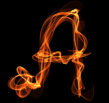 Fire Writing Image Letter In Fire Illustration Stock Illustration - Download Image Now ...