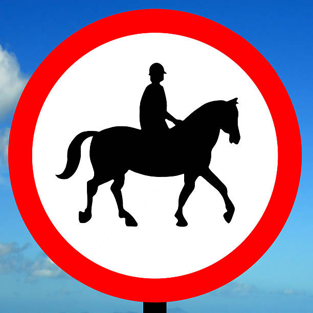 istock Order sign No ridden or accompanied horses 463390399