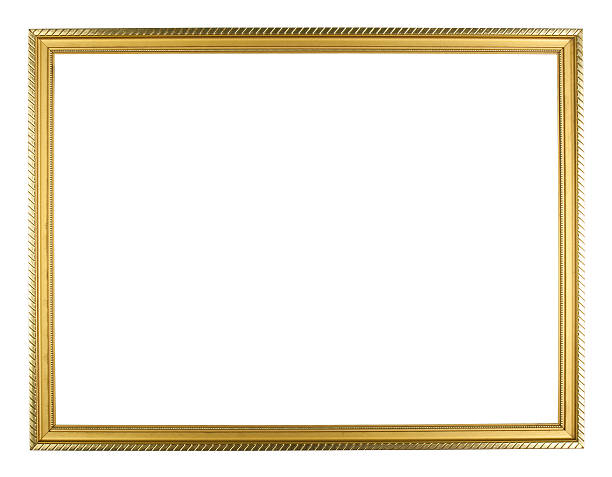 istock gold wood  picture frame on white background 463391893