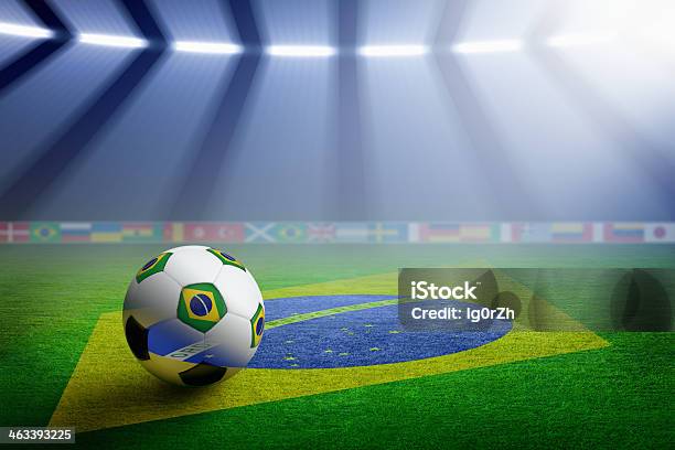 Soccer Stadium Flag Of Brazil Stock Photo - Download Image Now - Abstract, Brazil, Brazilian Flag