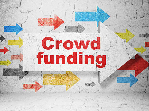 istock Business concept: arrow with Crowd Funding on grunge wall background 463393651