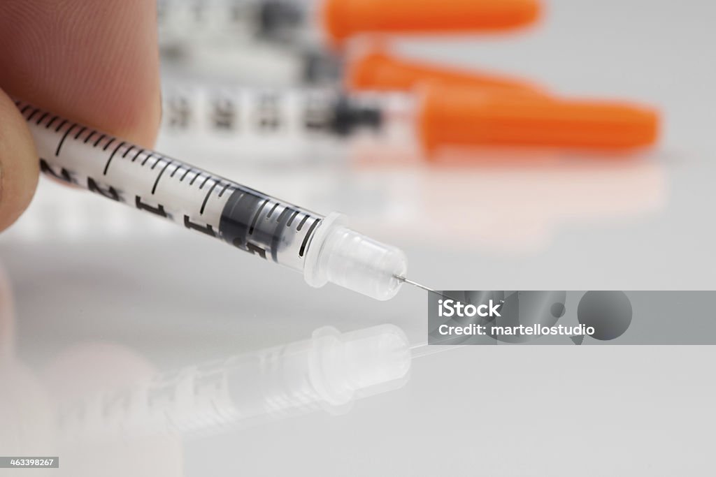 Insulin syringes Close-up of Insulin syringes Close-up Stock Photo