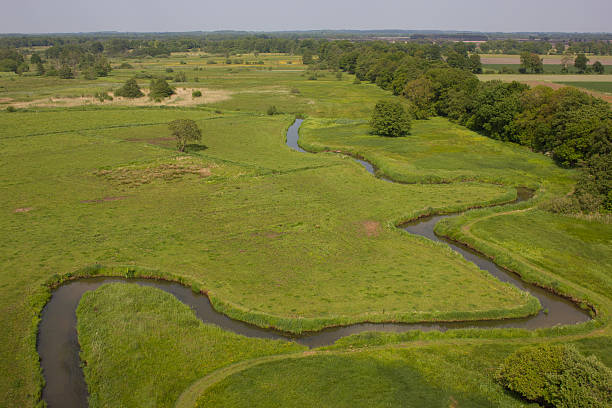 istock Aerial view of the Drentse Aa river 463398731