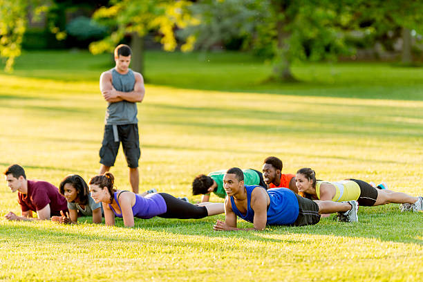 istock Fitness people doing exercise outdoor 463399537