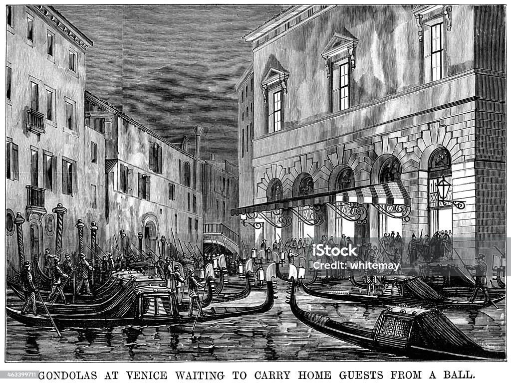 Venetian transport après un ballon - Illustration de 1880-1889 libre de droits