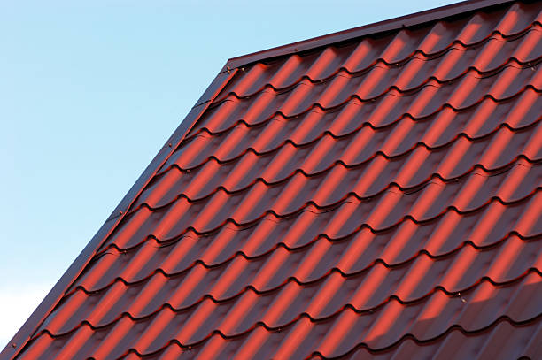 istock Red house roof closeup 463403025