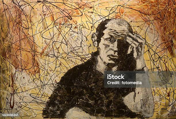 Portrait Of A Man Stock Photo - Download Image Now - Jackson Pollock, Painting - Art Product, Abstract