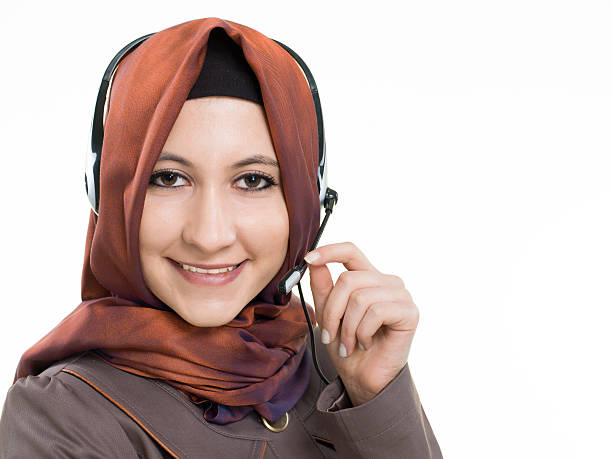 istock Muslim Woman Call Center Worker 463406407