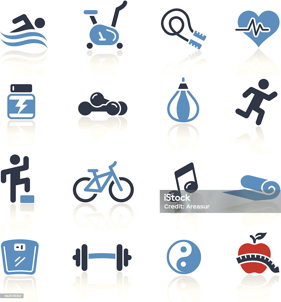 Fitness iconos de dos colores/Pro Series - arte vectorial de Actividades y técnicas de relajación libre de derechos