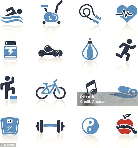 Ilustración de Fitness Iconos De Dos Colorespro Series y más Vectores Libres de Derechos de Actividades y técnicas de relajación - Actividades y técnicas de relajación, Aerobismo, Aeróbic