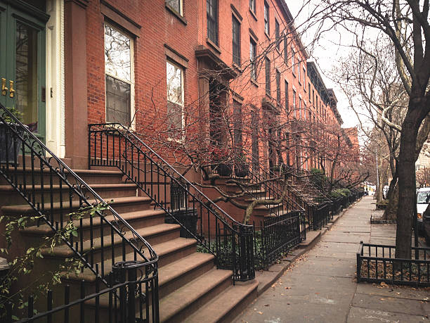 istock Brooklyn brownstones - residential district 463410481