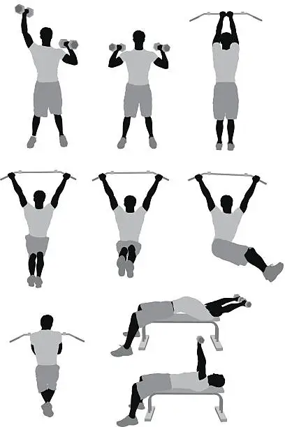 Vector illustration of Man working out