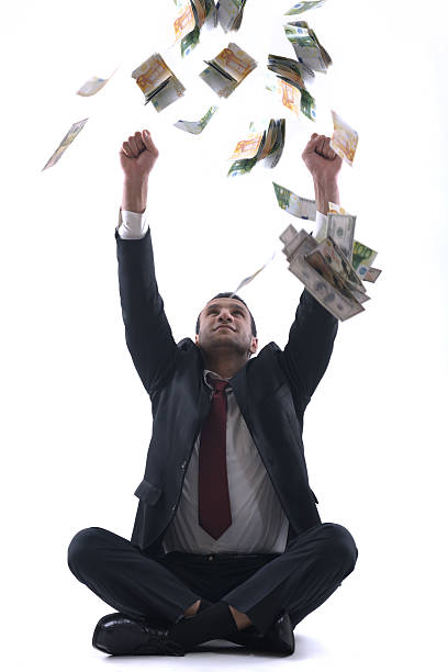 istock Business man holding money 463422659
