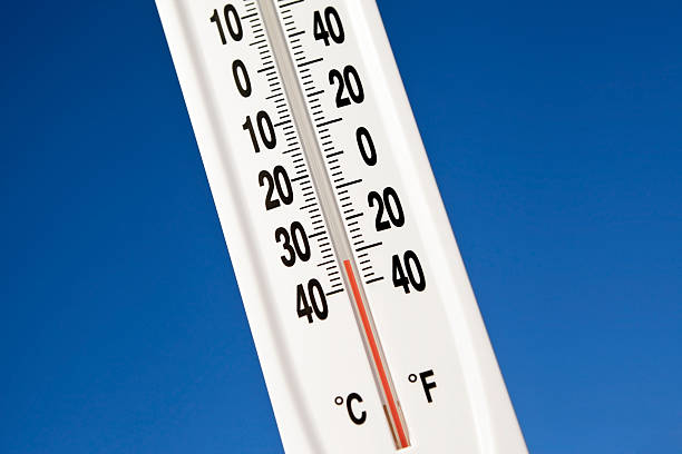 istock Outdoor Thermometer against Blue Sky Registers 30 Below Zero 463426751