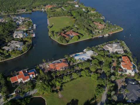 Helicopter ride over the mansions in Gables by the sea