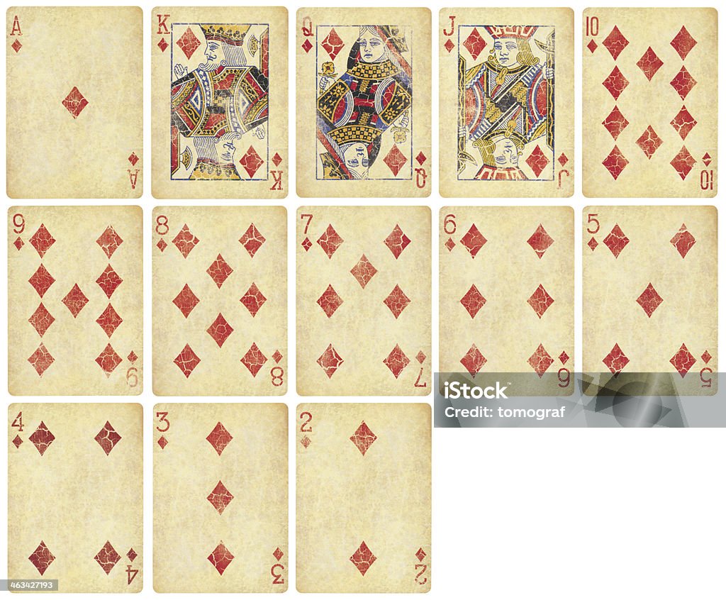 Алмаз набор винтажных игральных карт - Стоковые фото Без людей роялти-фри