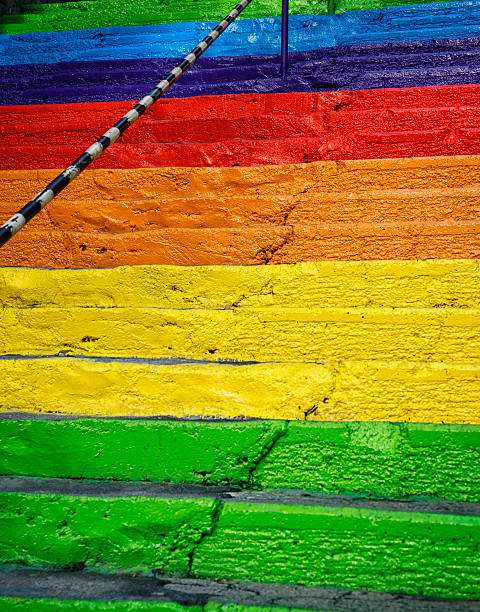 colorido las escaleras - staircase steps istanbul turkey fotografías e imágenes de stock