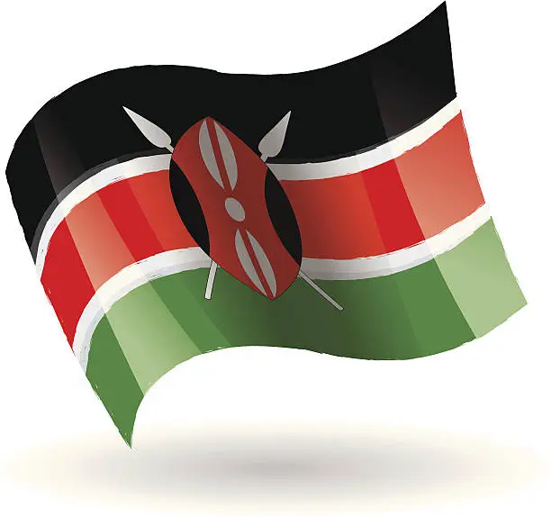 Vector illustration of Kenya Flag Waving