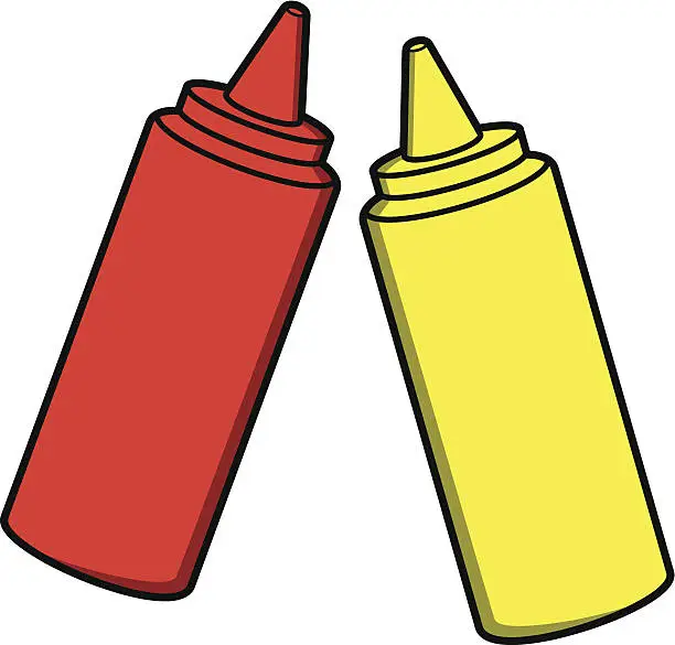 Vector illustration of Ketchup and Mustard
