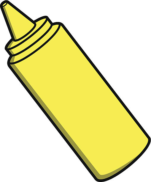 senfflasche - mustard bottle sauces condiment stock-grafiken, -clipart, -cartoons und -symbole