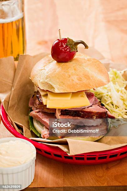 Ham Sandwich Stock Photo - Download Image Now - Alcohol - Drink, Basket, Beer - Alcohol