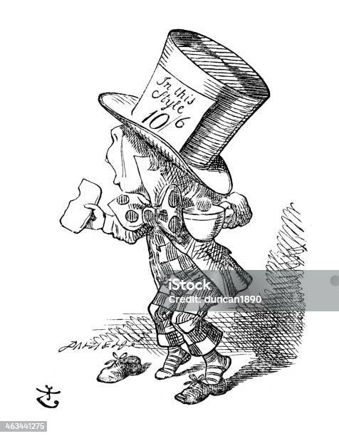 Alice Au Pays Des Merveilles Le Mad Hatter Vecteurs libres de droits et plus d'images vectorielles de Chapelier fou - Chapelier fou, Alice au pays des merveilles, Illustration