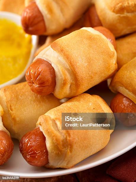 Pigs In A Blanket Stock Photo - Download Image Now - Appetizer, Blanket, Bread