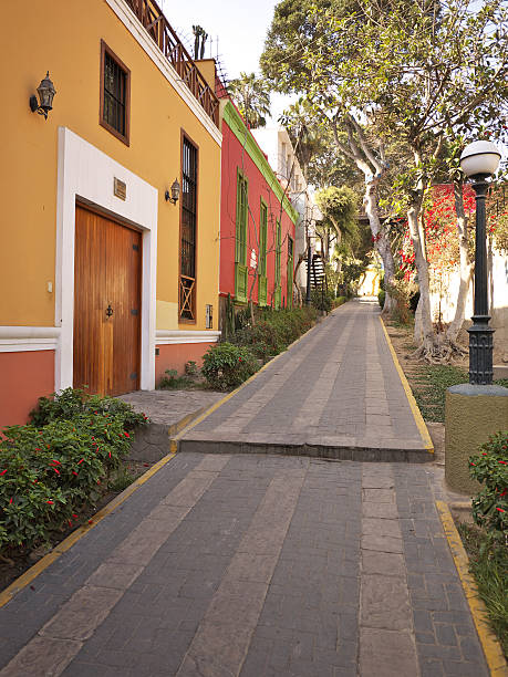 Neighborhood Walk, Barranco District, Lima, Peru This walkway is very near the "bridge of sighs" in Lima, Peru. Shot April 10th 2013 on a fine autumn day. ravine stock pictures, royalty-free photos & images