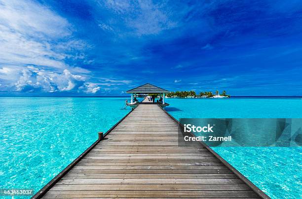 Boardwalk To Paradise Stock Photo - Download Image Now - Maldives, Beach Hut, Beach