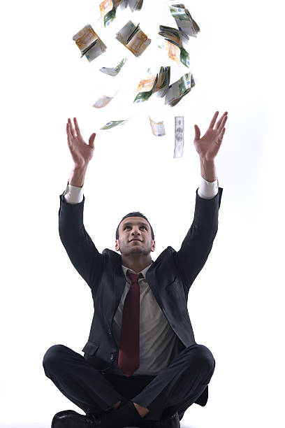 istock Business man holding money 463469685