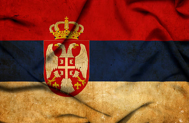 istock Serbia waving flag 463477101